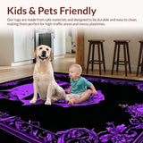 Ultra Soft Area Rug, Non Slip, Stain Resistant, Washable Area Rugs for Living Room, Bedroom, Witch Board Black Elegance(Purple)
