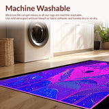 Ultra Soft Area Rug, Non Slip, Stain Resistant, Washable Area Rugs for Living Room, Bedroom, Eclectic Multi-Hued Wolf Design(Purple)