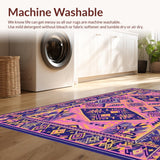 Ultra Soft Area Rug, Non Slip, Stain Resistant, Washable Area Rugs for Living Room, Bedroom, Eclectic Soft Purple Patterned Delight(Purple)
