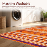 Ultra Soft Area Rug, Non Slip, Stain Resistant, Washable Area Rugs for Living Room, Bedroom, Vibrant Textural Medley Style(Orange)