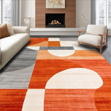 Ultra Soft Area Rug, Non Slip, Stain Resistant, Washable Area Rugs for Living Room, Bedroom, Vibrant Modern Artful Display(Orange)