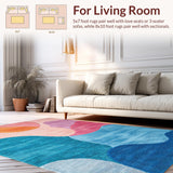 Ultra Soft Area Rug, Non Slip, Stain Resistant, Washable Area Rugs for Living Room, Bedroom, Abstract Pastel Nursery Playroom Non-Slip Rug(Pink)