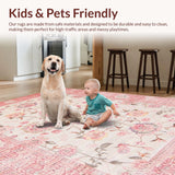 Ultra Soft Area Rug, Non Slip, Stain Resistant, Washable Area Rugs for Living Room, Bedroom, Elegant Soft Pastel Palette(Pink)