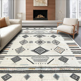 Ultra Soft Area Rug, Non Slip, Stain Resistant, Washable Area Rugs for Living Room, Bedroom, Minimalist Tribal Kitchen Stain-Resistant Floor Mat(Black)