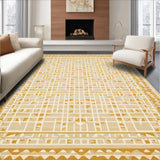 Ultra Soft Area Rug, Non Slip, Stain Resistant, Washable Area Rugs for Living Room, Bedroom, Modern Beige Area with Intricate Geometric and Warm Accents(Beige)