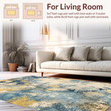 Modern Abstract Blue Yellow(Beige)