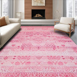 Ultra Soft Area Rug, Non Slip, Stain Resistant, Washable Area Rugs for Living Room, Bedroom, Cute Modern Love Emblem(Pink)