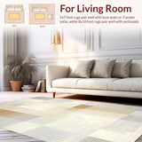 Ultra Soft Area Rug, Non Slip, Stain Resistant, Washable Area Rugs for Living Room, Bedroom, Sophisticated Neutral Toned Design(Beige)
