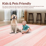 Ultra Soft Area Rug, Non Slip, Stain Resistant, Washable Area Rugs for Living Room, Bedroom, Vibrant Chic Tasseled Texture(Pink)