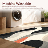 Ultra Soft Area Rug, Non Slip, Stain Resistant, Washable Area Rugs for Living Room, Bedroom, Foldable Straw with Abstract Wave Motifs in Two Tone Neutral Palette(Gray)