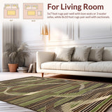 Ultra Soft Area Rug, Non Slip, Stain Resistant, Washable Area Rugs for Living Room, Bedroom, Sophisticated Bold Color Fusion(Brown)