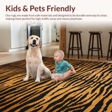 Ultra Soft Area Rug, Non Slip, Stain Resistant, Washable Area Rugs for Living Room, Bedroom, Luxe Rustic Faux Fur Elegance(Brown)