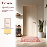 Ultra Soft Area Rug, Non Slip, Stain Resistant, Washable Area Rugs for Living Room, Bedroom, Luxurious Soft Pastel Elegance(Pink)