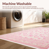 Ultra Soft Area Rug, Non Slip, Stain Resistant, Washable Area Rugs for Living Room, Bedroom, Charming Pastel Bow Aesthetic(Pink)