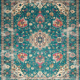 Vibrant Teal Geometric Accents(Blue)