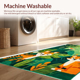 Ultra Soft Area Rug, Non Slip, Stain Resistant, Washable Area Rugs for Living Room, Bedroom, Vibrant Playful Safari Theme(Green)