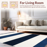 Ultra Soft Area Rug, Non Slip, Stain Resistant, Washable Area Rugs for Living Room, Bedroom, Abstract Stripe(Blue)