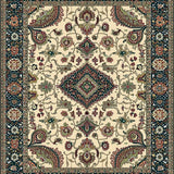 Ultra Soft Area Rug, Non Slip, Stain Resistant, Washable Area Rugs for Living Room, Bedroom, Chic Vintage Ogee Pattern Display(Beige)