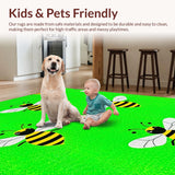 Ultra Soft Area Rug, Non Slip, Stain Resistant, Washable Area Rugs for Living Room, Bedroom, Quirky Fun Decorative Piece(Green)