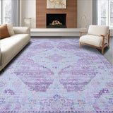 Ultra Soft Area Rug, Non Slip, Stain Resistant, Washable Area Rugs for Living Room, Bedroom, Charming Vintage Tiled Aesthetic(Purple)