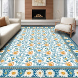 Ultra Soft Area Rug, Non Slip, Stain Resistant, Washable Area Rugs for Living Room, Bedroom, Lively Nature-Inspired Circular Design(White)