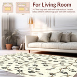 Modern Area for Living Stylish Black & Beige Reversible Design(Beige)