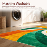 Ultra Soft Area Rug, Non Slip, Stain Resistant, Washable Area Rugs for Living Room, Bedroom, Artful Minimalist Ogee Pattern(Yellow)