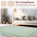Ultra Soft Area Rug, Non Slip, Stain Resistant, Washable Area Rugs for Living Room, Bedroom, Chic Symmetrical Patterned Decor(Gray)