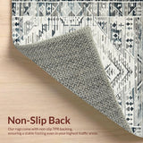 Ultra Soft Area Rug, Non Slip, Stain Resistant, Washable Area Rugs for Living Room, Bedroom, Classic Cozy Herringbone Visual(Gray)