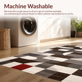 Ultra Soft Area Rug, Non Slip, Stain Resistant, Washable Area Rugs for Living Room, Bedroom, Rustic Tiled Pattern with Warm Hues(Gray)
