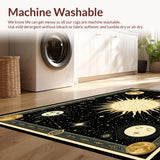 Ultra Soft Area Rug, Non Slip, Stain Resistant, Washable Area Rugs for Living Room, Bedroom, Ethereal Sun Moon Tapestry Aesthetic(Black)