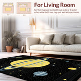 Ultra Soft Area Rug, Non Slip, Stain Resistant, Washable Area Rugs for Living Room, Bedroom, Striking Interstellar Color Palette(Yellow)