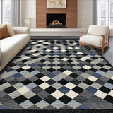 Ultra Soft Area Rug, Non Slip, Stain Resistant, Washable Area Rugs for Living Room, Bedroom, Minimalist Geometric Black and White Motif(Gray)