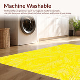 Ultra Soft Area Rug, Non Slip, Stain Resistant, Washable Area Rugs for Living Room, Bedroom, Artistic Irregular Shag Pattern(Yellow)