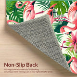 Ultra Soft Area Rug, Non Slip, Stain Resistant, Washable Area Rugs for Living Room, Bedroom, Non Shedding Tropical Pink Flamingo Pattern Rug(Pink)