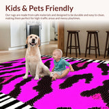 Ultra Soft Area Rug, Non Slip, Stain Resistant, Washable Area Rugs for Living Room, Bedroom, Striking Contrast Animal Patterns(Pink)