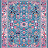 Ultra Soft Area Rug, Non Slip, Stain Resistant, Washable Area Rugs for Living Room, Bedroom, Timeless Vibrant Lattice Composition(Blue)