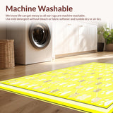 Ultra Soft Area Rug, Non Slip, Stain Resistant, Washable Area Rugs for Living Room, Bedroom, Charming Small Animal with Whimsical Paw Prints(Yellow)