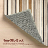 Ultra Soft Area Rug, Non Slip, Stain Resistant, Washable Area Rugs for Living Room, Bedroom, Contemporary Neutral Textured Lines(Gray)