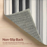 Ultra Soft Area Rug, Non Slip, Stain Resistant, Washable Area Rugs for Living Room, Bedroom, Minimalist Layered Stripe Pattern Rug with Crisp Black and White Color Blocks(Gray)