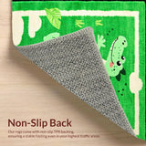 Ultra Soft Area Rug, Non Slip, Stain Resistant, Washable Area Rugs for Living Room, Bedroom, Charming Animal Print Green Design(Green)
