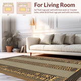 Ultra Soft Area Rug, Non Slip, Stain Resistant, Washable Area Rugs for Living Room, Bedroom, Chic Jungle Inspired Decor(Beige)