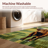 Ultra Soft Area Rug, Non Slip, Stain Resistant, Washable Area Rugs for Living Room, Bedroom, Colorful Folk Art Aesthetic(Brown)