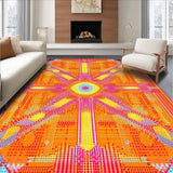 Ultra Soft Area Rug, Non Slip, Stain Resistant, Washable Area Rugs for Living Room, Bedroom, Lively Sunset Color Palette Arrangement(Orange)
