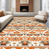 Ultra Soft Area Rug, Non Slip, Stain Resistant, Washable Area Rugs for Living Room, Bedroom, Minimalist Natural Toned Geometry(Brown)