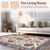 Ultra Soft Area Rug, Non Slip, Stain Resistant, Washable Area Rugs for Living Room, Bedroom, Striking Vintage Soft Textures(Beige)