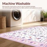 Ultra Soft Area Rug, Non Slip, Stain Resistant, Washable Area Rugs for Living Room, Bedroom, Rustic Multicolor Nature Theme(White)