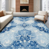 Ultra Soft Area Rug, Non Slip, Stain Resistant, Washable Area Rugs for Living Room, Bedroom, Adorable Non Slip Shower Carpet With Dreamy Bow And Scalloped Edges(Blue)