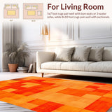 Ultra Soft Area Rug, Non Slip, Stain Resistant, Washable Area Rugs for Living Room, Bedroom, Burnt Orange Shag Rug for Cozy Teen Bedroom(Orange)
