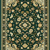 Ultra Soft Area Rug, Non Slip, Stain Resistant, Washable Area Rugs for Living Room, Bedroom, Porch with Intricate Floral Motifs(Green)